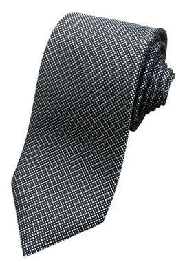 Boss Silk Black and Silver Microdot Tie Business Wedding